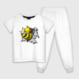 Детская пижама хлопок с принтом Оса 3D в Новосибирске, 100% хлопок |  брюки и футболка прямого кроя, без карманов, на брюках мягкая резинка на поясе и по низу штанин
 | 3d | жало | мед | насекомое | оса | пчела