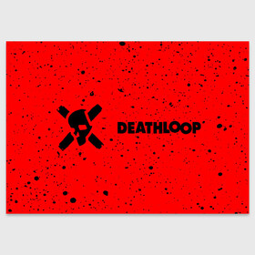 Поздравительная открытка с принтом Deathloop - Skull - Paint в Новосибирске, 100% бумага | плотность бумаги 280 г/м2, матовая, на обратной стороне линовка и место для марки
 | death | deathloop | game | games | loop | paint | skull | брызги | дэслуп | дэт | дэтлуп | знак | игра | игры | краска | лого | луп | мертвая | пелтя | символ
