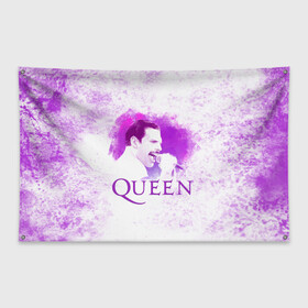Флаг-баннер с принтом Freddie Mercury | Queen (Z) в Новосибирске, 100% полиэстер | размер 67 х 109 см, плотность ткани — 95 г/м2; по краям флага есть четыре люверса для крепления | freddie mercury | music | queen | брайан мэй | глэм рок | джон дикон | квин | королева | музыка | поп рок | роджер тейлор | фредди меркьюри | хард рок