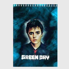 Скетчбук с принтом Billie | GreenDay | ГринДай (Z) в Новосибирске, 100% бумага
 | 48 листов, плотность листов — 100 г/м2, плотность картонной обложки — 250 г/м2. Листы скреплены сверху удобной пружинной спиралью | Тематика изображения на принте: billie joe armstrong | greenday | rock | альтернативный | билли джо армстронг | гриндей | зеленый день | майк дёрнт | музыка | панк рок | поп панк | рок | тре кул