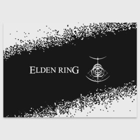 Поздравительная открытка с принтом Elden Ring - Spray в Новосибирске, 100% бумага | плотность бумаги 280 г/м2, матовая, на обратной стороне линовка и место для марки
 | Тематика изображения на принте: action | elden | game | games | playstation | ring | rpg | игра | игры | краска | плейстейшн | ринг | рпг | спрей | экшн | элден
