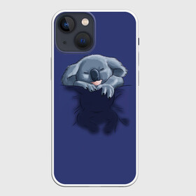 Чехол для iPhone 13 mini с принтом Спящая коала в Новосибирске,  |  | koala | арт | детеныш | детёныш коалы | животное | зверь | карман на груди | коала | малыш | медведь | медвежонок | милота | милые животные | милые звери | милые зверьки | мимими | мишка | ребенок