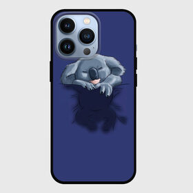 Чехол для iPhone 13 Pro с принтом Спящая коала в Новосибирске,  |  | koala | арт | детеныш | детёныш коалы | животное | зверь | карман на груди | коала | малыш | медведь | медвежонок | милота | милые животные | милые звери | милые зверьки | мимими | мишка | ребенок