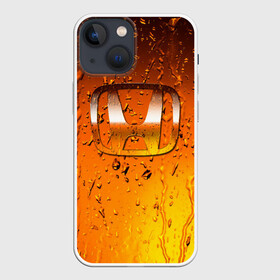 Чехол для iPhone 13 mini с принтом Honda капли дождя в Новосибирске,  |  | auto | car | honda | motor | sport | sport car | авто | авто бренды | вода | дождь | капли | машина | спорт | спорт кар | хонда