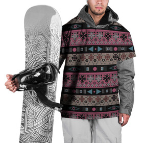 Накидка на куртку 3D с принтом Этнический полосатый орнамент в Новосибирске, 100% полиэстер |  | абстрактный | африканский узор | геометрический узор | орнамент | полосы | текстура | шаблон