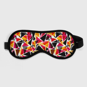 Маска для сна 3D с принтом Разноцветные треугольники в Новосибирске, внешний слой — 100% полиэфир, внутренний слой — 100% хлопок, между ними — поролон |  | абстрактный | геометрические фигуры | геометрический узор | желтый | красный | полигональный | разноцветный | треугольники | черный