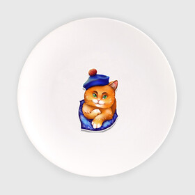 Тарелка с принтом Рыжик в Новосибирске, фарфор | диаметр - 210 мм
диаметр для нанесения принта - 120 мм | берет | глаза | животные | звери | зеленый | котик. рыжий котик | котики | оранжевый | синий