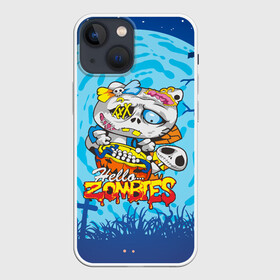 Чехол для iPhone 13 mini с принтом Hello Zombies в Новосибирске,  |  | hello kitty | hello zombies | зомбак | зомби | китти | ужасы | хеллоуин | хэллоуин