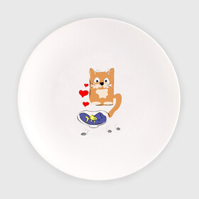 Тарелка с принтом Рыжий кот в Новосибирске, фарфор | диаметр - 210 мм
диаметр для нанесения принта - 120 мм | Тематика изображения на принте: животные | кот | мышка | рыбка | сердца