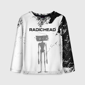 Детский лонгслив 3D с принтом Radiohead | Радиохед (Z) в Новосибирске, 100% полиэстер | длинные рукава, круглый вырез горловины, полуприлегающий силуэт
 | radiohead | thomas edward yorke | альтернативный рок | арт рок | джонни гринвуд | инди рок | колин гринвуд | том йорк | фил селуэй | эд о’брайен | экспериментальный рок | электронная музыка