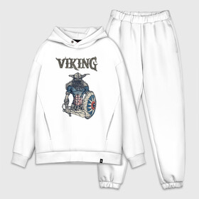 Мужской костюм хлопок OVERSIZE с принтом Викинг | Viking | Воин (Z) в Новосибирске,  |  | scandinavian | skull | valhala | valhalla | viking | vikings | warriros | вальхала | викинг | воин | скандинавия | скандинавская мифология | череп