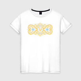 Женская футболка хлопок с принтом Soaring Dreams в Новосибирске, 100% хлопок | прямой крой, круглый вырез горловины, длина до линии бедер, слегка спущенное плечо | Тематика изображения на принте: винтаж | леттеринг | логотип | мечта | орёл | орнамент