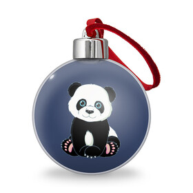 Ёлочный шар с принтом Милая Панда (Sweet Panda) в Новосибирске, Пластик | Диаметр: 77 мм | animals | beast | panda | глаза | детям | животные | звери | лапки | милые | мульт | панда | растения | цветы | эвкалипт