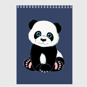 Скетчбук с принтом Милая Панда (Sweet Panda) в Новосибирске, 100% бумага
 | 48 листов, плотность листов — 100 г/м2, плотность картонной обложки — 250 г/м2. Листы скреплены сверху удобной пружинной спиралью | Тематика изображения на принте: animals | beast | panda | глаза | детям | животные | звери | лапки | милые | мульт | панда | растения | цветы | эвкалипт