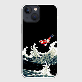 Чехол для iPhone 13 mini с принтом Карп Кои Волна Япония Рыба в Новосибирске,  |  | Тематика изображения на принте: fish | japan | koi | ocean | sea | style | waves | аниме | вода | волны | животные | иероглифы | карпы | кои | культура | море | надпись | океан | рыбы | стиль | япония