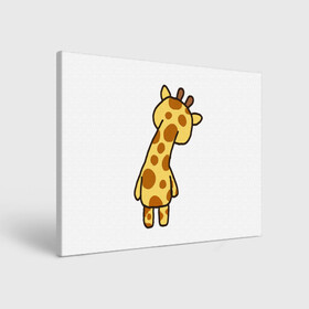 Холст прямоугольный с принтом милый жираф со спины в Новосибирске, 100% ПВХ |  | желый | жираф | зверь | пятна | рожки | со спины | цветной