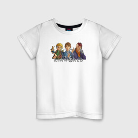 Детская футболка хлопок с принтом RimWorld персонажи в Новосибирске, 100% хлопок | круглый вырез горловины, полуприлегающий силуэт, длина до линии бедер | rimworld | игра | компьютерная игра | научно фантастическая | римворлд