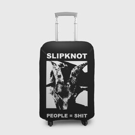 Чехол для чемодана 3D с принтом People shit в Новосибирске, 86% полиэфир, 14% спандекс | двустороннее нанесение принта, прорези для ручек и колес | alternative | metall | music | rock | slipknot | slipnot | альтернатива | металл | музыка | рок | слипкнот | слипнот
