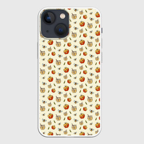 Чехол для iPhone 13 mini с принтом Яблоки и мёд в Новосибирске,  |  | apples | art | background | bees | drawings | honey | pattern | texture | арт | мед | паттерн | пчелы | рисунки | текстура | фон | яблоки