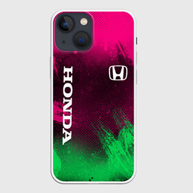 Чехол для iPhone 13 mini с принтом NEON HONDA | НЕОН ХОНДА в Новосибирске,  |  | Тематика изображения на принте: auto | honda | neon | авто | автомобиль | анархия | зеленый | розовый | хонда