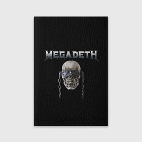 Обложка для паспорта матовая кожа с принтом Megadeth в Новосибирске, натуральная матовая кожа | размер 19,3 х 13,7 см; прозрачные пластиковые крепления | megadeth | rock | trash metal | мега | мегадетх | метал | рок