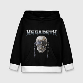 Детская толстовка 3D с принтом Megadeth в Новосибирске, 100% полиэстер | двухслойный капюшон со шнурком для регулировки, мягкие манжеты на рукавах и по низу толстовки, спереди карман-кенгуру с мягким внутренним слоем | megadeth | rock | trash metal | мега | мегадетх | метал | рок