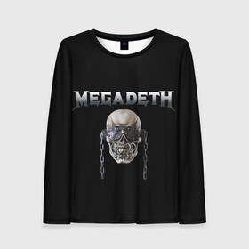 Женский лонгслив 3D с принтом Megadeth в Новосибирске, 100% полиэстер | длинные рукава, круглый вырез горловины, полуприлегающий силуэт | megadeth | rock | trash metal | мега | мегадетх | метал | рок