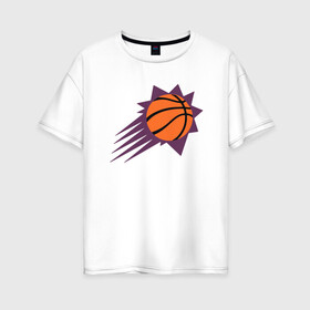 Женская футболка хлопок Oversize с принтом Suns Basket в Новосибирске, 100% хлопок | свободный крой, круглый ворот, спущенный рукав, длина до линии бедер
 | basketball | mvp | nba | phoenix | sport | streetball | suns | аризона | баскетбол | игра | крис пол | мяч | нба | санс | спорт | стритбол | тренер | финикс | чемпион