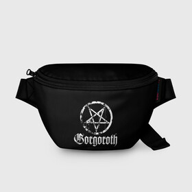 Поясная сумка 3D с принтом Gorgoroth в Новосибирске, 100% полиэстер | плотная ткань, ремень с регулируемой длиной, внутри несколько карманов для мелочей, основное отделение и карман с обратной стороны сумки застегиваются на молнию | blackmetal | gorgoroth | metal | rock | блэк метал | горгоротх | группы | рок | роцк