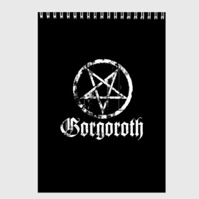 Скетчбук с принтом Gorgoroth в Новосибирске, 100% бумага
 | 48 листов, плотность листов — 100 г/м2, плотность картонной обложки — 250 г/м2. Листы скреплены сверху удобной пружинной спиралью | blackmetal | gorgoroth | metal | rock | блэк метал | горгоротх | группы | рок | роцк