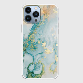 Чехол для iPhone 13 Pro Max с принтом Абстрактный мрамор в Новосибирске,  |  | Тематика изображения на принте: абстракция | волна | золото | море | мрамор