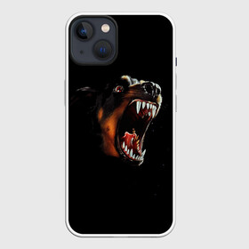 Чехол для iPhone 13 с принтом РОТВЕЙЛЕР в Новосибирске,  |  | animal | dog | evil | fury | домашние | животные | звери | злой | зубы | клыки | пасть | пес | ротвейлер | собака | ярость