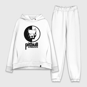 Женский костюм хлопок Oversize с принтом PITBULL SYNDICATE | ПИТБУЛЬ в Новосибирске,  |  | america | animals | pitbull | pitbull syndicate | sport | usa | америка | животные | питбуль | питбуль синдикат | питбультерьер | собаки | спорт | сша