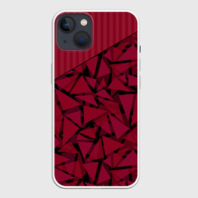 Чехол для iPhone 13 с принтом Красный комбинированный узор в Новосибирске,  |  | абстрактный | в полоску | геометрический | красный | полосатый | современный