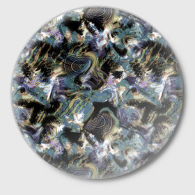Значок с принтом Узор для рыбака  в Новосибирске,  металл | круглая форма, металлическая застежка в виде булавки | абстрактный | болото | камуфляж | модный | река | рыба | рыбалка | современный | хобби
