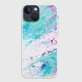 Чехол для iPhone 13 mini с принтом Цветная морская пена в Новосибирске,  |  | Тематика изображения на принте: абстракция | волна | море | мрамор | пена | пузыри