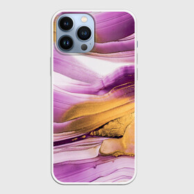 Чехол для iPhone 13 Pro Max с принтом Наслоение красок в Новосибирске,  |  | fluid art | абстракция | золото | краска | полосы | слои