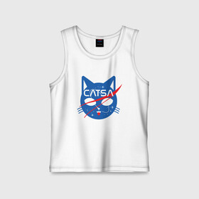 Детская майка хлопок с принтом CATSA в Новосибирске,  |  | animal | cat | cute | kitty | meow | nasa | space | друг | животные | киска | кися | китти | космонавт | космос | кот | котенок | котик | котэ | кошечка | кошка | мур | мяу | питомец