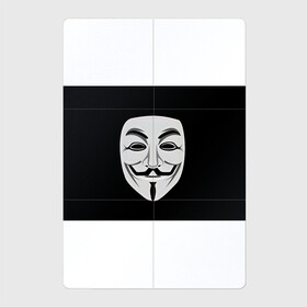 Магнитный плакат 2Х3 с принтом Guy Fawkes в Новосибирске, Полимерный материал с магнитным слоем | 6 деталей размером 9*9 см | белый | бородка | гай фокс | лицо | маска | усы | черный