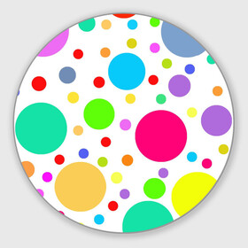 Коврик для мышки круглый с принтом Polka dot в Новосибирске, резина и полиэстер | круглая форма, изображение наносится на всю лицевую часть | dotted | в горошек | зелёный | красный | разноцветный | синий | узор