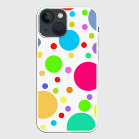 Чехол для iPhone 13 mini с принтом Polka dot в Новосибирске,  |  | dotted | в горошек | зелёный | красный | разноцветный | синий | узор