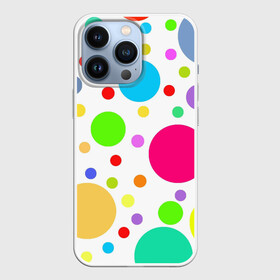 Чехол для iPhone 13 Pro с принтом Polka dot в Новосибирске,  |  | Тематика изображения на принте: dotted | в горошек | зелёный | красный | разноцветный | синий | узор