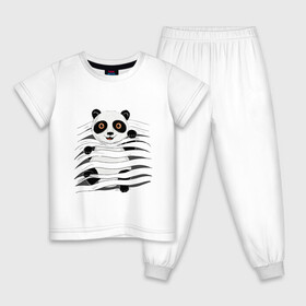 Детская пижама хлопок с принтом МАЛЫШ ПАНДА в Новосибирске, 100% хлопок |  брюки и футболка прямого кроя, без карманов, на брюках мягкая резинка на поясе и по низу штанин
 | Тематика изображения на принте: baby | bear | china | honey | little | panda | sweet | texture | иллюзия | китай | малыш | медведь | милый | мишка | няшка | панда | текстуры