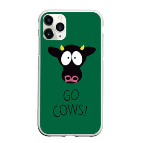 Чехол для iPhone 11 Pro матовый с принтом Go Cows в Новосибирске, Силикон |  | cow | south park | sport | коровы | мульт | мультфильм | спорт | южный парк