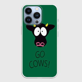 Чехол для iPhone 13 Pro с принтом Go Cows в Новосибирске,  |  | cow | south park | sport | коровы | мульт | мультфильм | спорт | южный парк