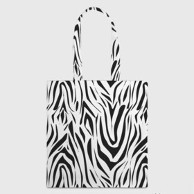 Шоппер 3D с принтом Черно-белая зебра в Новосибирске, 100% полиэстер | Плотность: 200 г/м2; Размер: 34×35 см; Высота лямок: 30 см | Тематика изображения на принте: зебра | модный | молодежный | популярный | современный | тигровый | тренд | черно белый