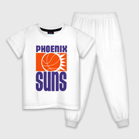 Детская пижама хлопок с принтом Phoenix Suns в Новосибирске, 100% хлопок |  брюки и футболка прямого кроя, без карманов, на брюках мягкая резинка на поясе и по низу штанин
 | basketball | mvp | nba | phoenix | sport | streetball | suns | аризона | баскетбол | игра | крис пол | мяч | нба | санс | спорт | стритбол | тренер | финикс | чемпион