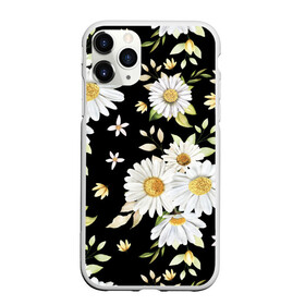 Чехол для iPhone 11 Pro матовый с принтом Ромашки на черном фоне в Новосибирске, Силикон |  | девушкам | девушке | природа | ромахи | ромашки | рошамшка | цветочки | цветы