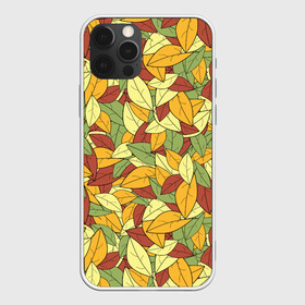 Чехол для iPhone 12 Pro Max с принтом Яркие осенние листья в Новосибирске, Силикон |  | желтые | зеленые | золотая | красные | листья | осенний | осень | яркие