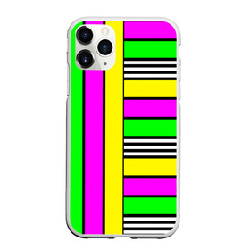 Чехол для iPhone 11 Pro матовый с принтом полосатый неоновый модный узор в Новосибирске, Силикон |  | Тематика изображения на принте: желтый неоновый | молодежный | неон | неоновый | неоновый зеленый | полосатый | разноцветный | розовый неоновый